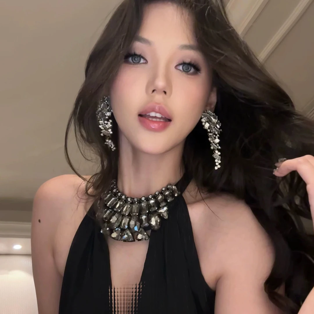 合金锆石耳饰 超闪流苏夸张耳环女轻奢高级感晚宴舞会气质耳饰