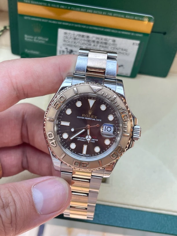 95新  米兰坊/劳力士间金咖盘游艇116621/表径40mm/公价111400