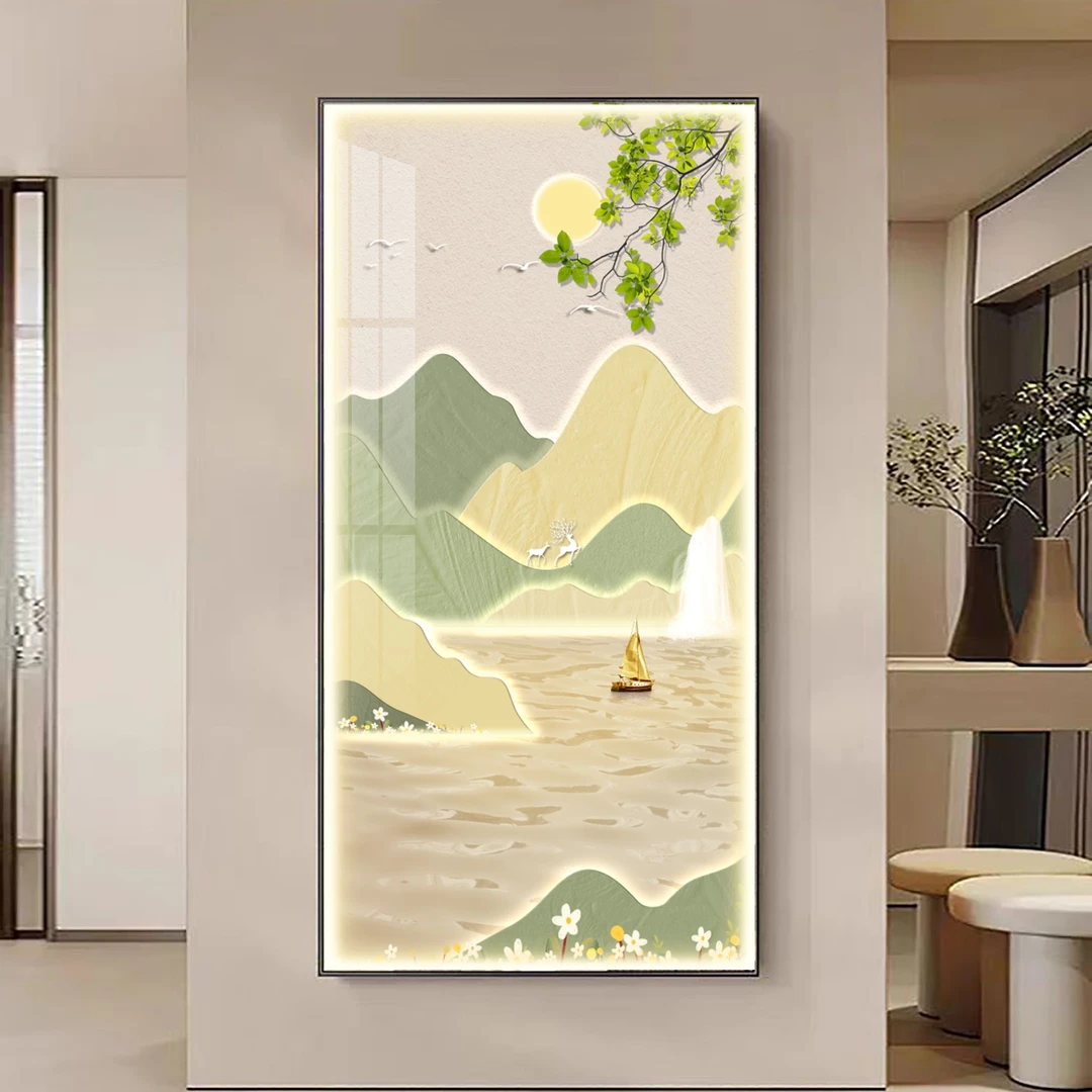 【清风徐来】清新山水玄关画客厅入户门抽象挂画温馨感装饰画