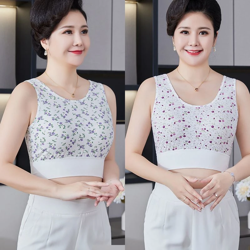 中老年女士背心老人妈妈打底吊带内衣汗衫薄款大码宽松裹胸抹胸