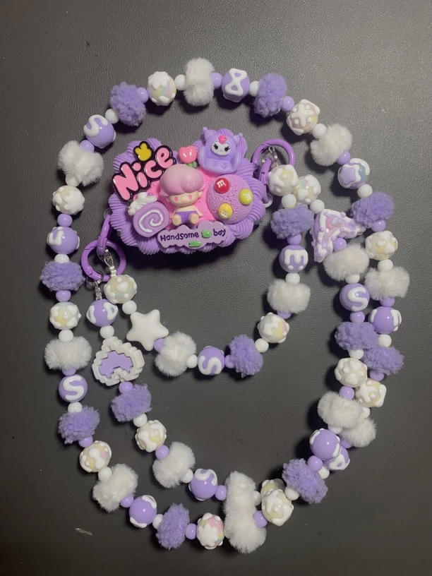 泡泡萌粒手机背夹手工DIY背夹链时尚新款