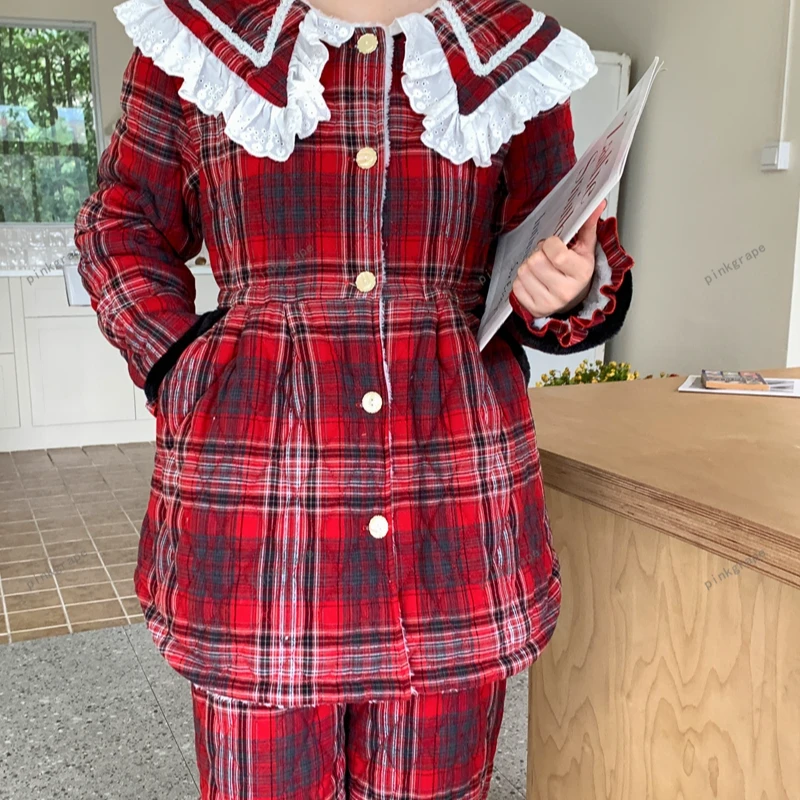 pinkgrape【凉霄笙续】睡衣女士新款冬季三层夹棉加厚家居服2378131