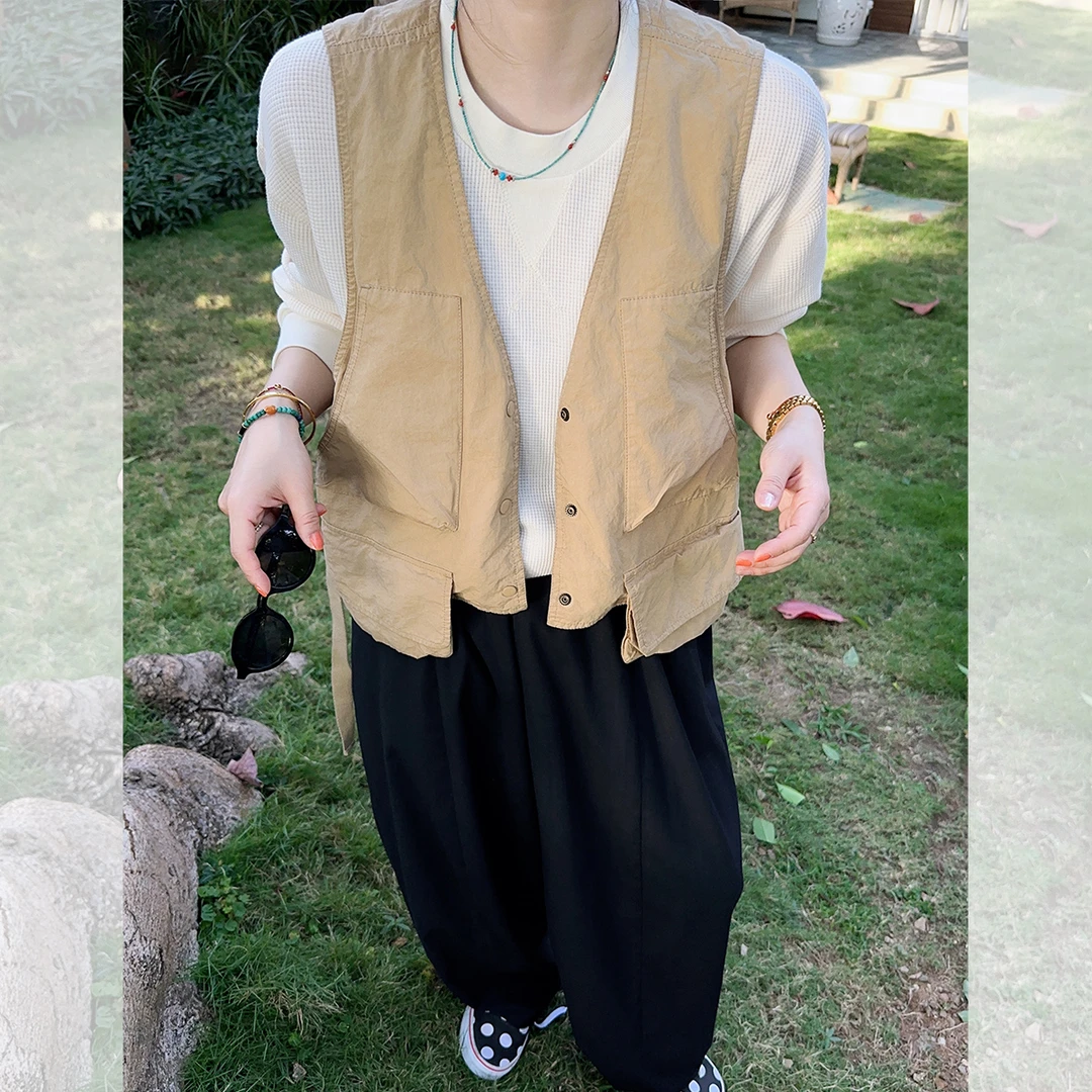 莉贝琳sisy马甲女款日系户外多功能口袋工装休闲短外套188371