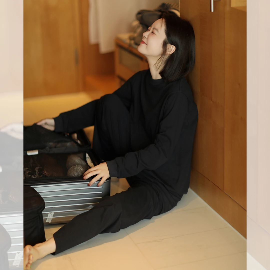 莉贝琳sisy全棉家居服女秋季新款舒适休闲轻松宅家睡衣套装177787