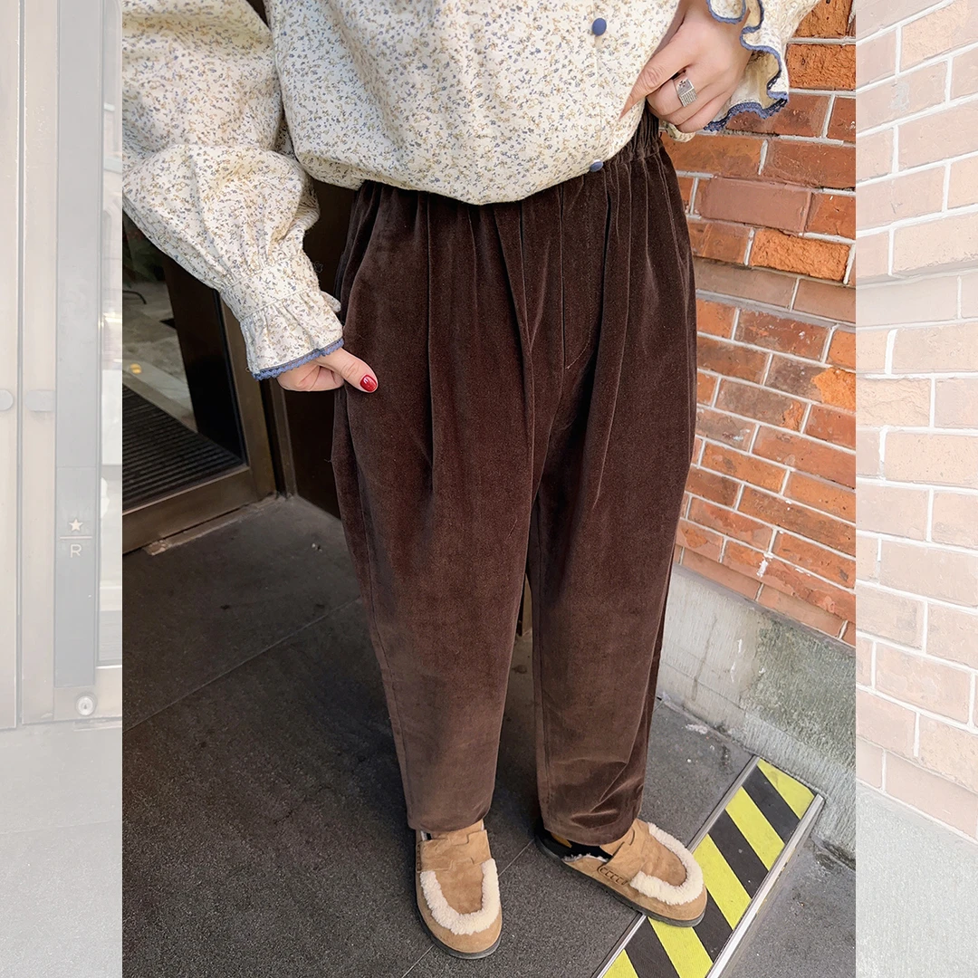 莉贝琳sisy裤子女秋冬新款2024百搭休闲全棉灯芯绒休闲裤186880