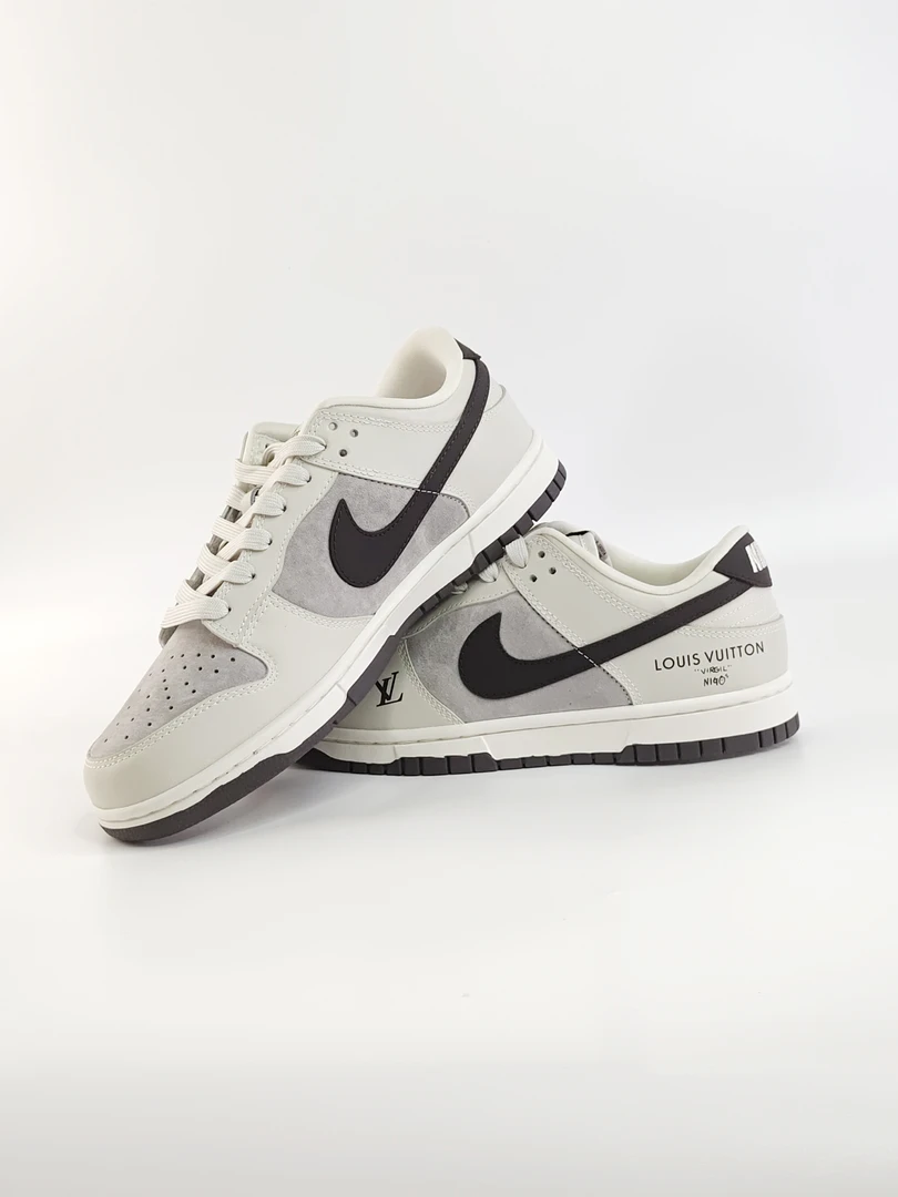 Nike耐克Dunk浅灰白签名走秀款复古低帮休闲经典百搭【定制球鞋】