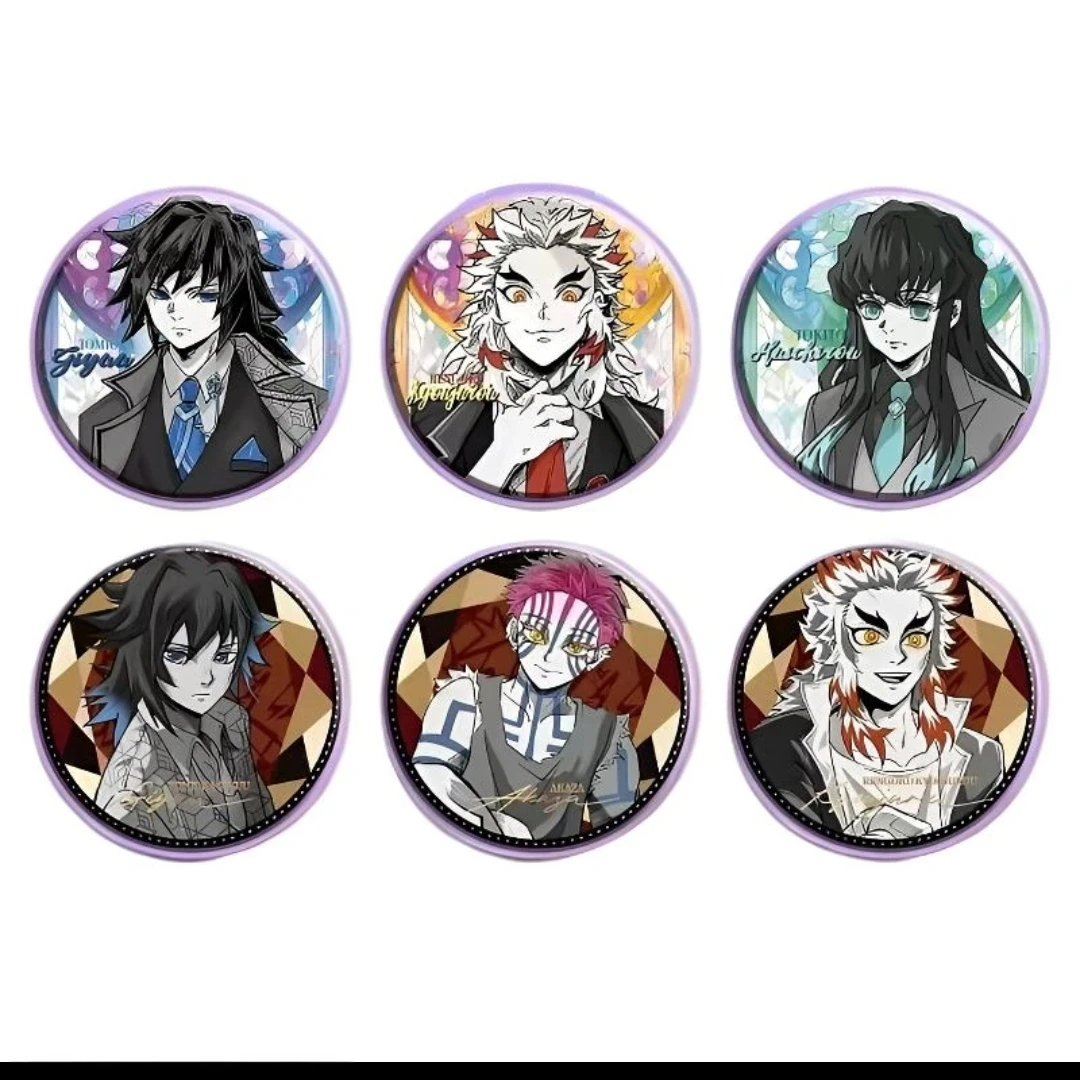 漫玩社 鬼灭之刃 二创同人反光彩窗金葱吧唧盲盒