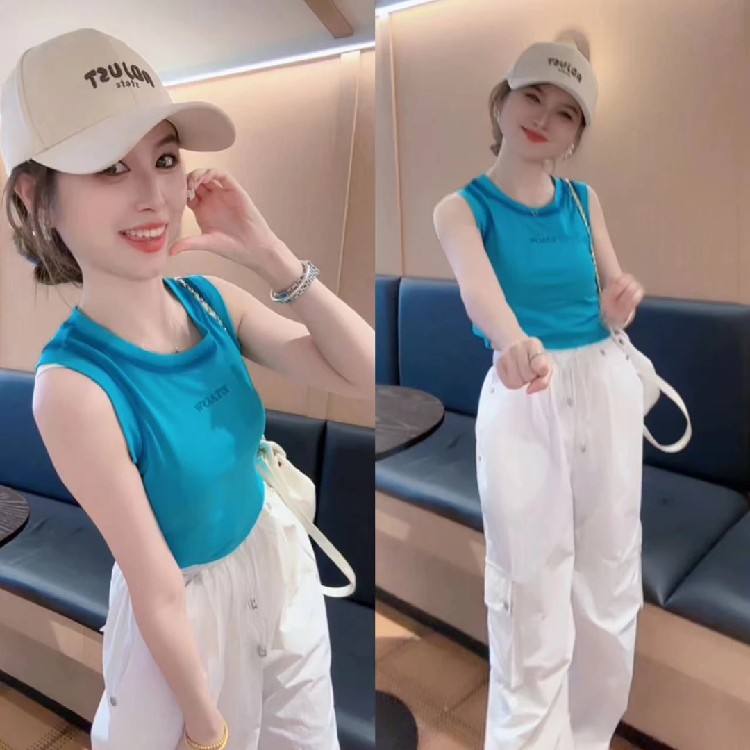 【月月推荐】渐变晕染撞色糖果风字母刺绣上衣 XXJ-XG001408