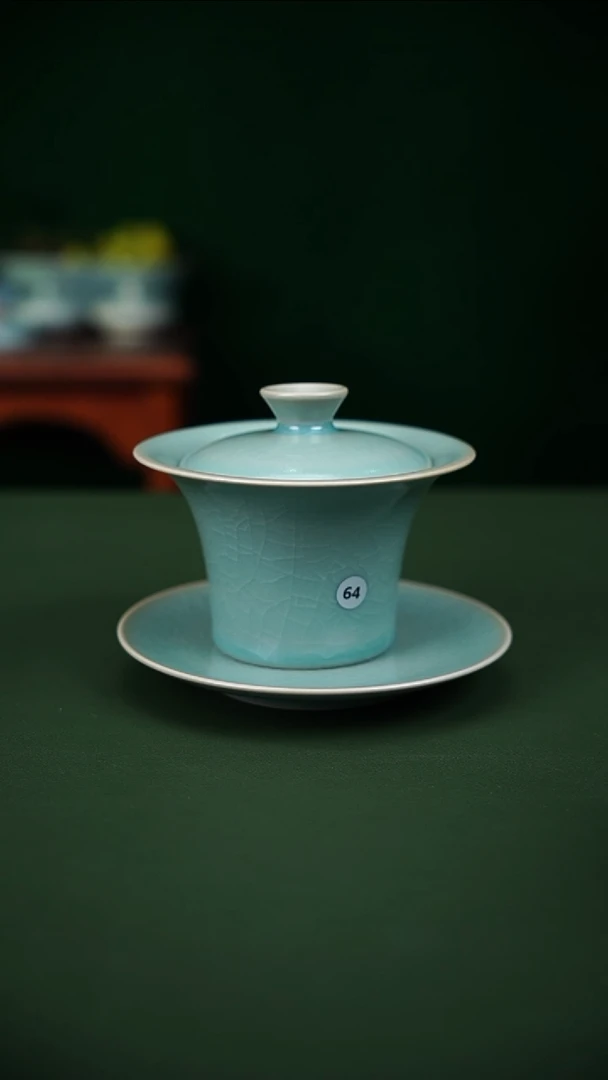 【闪购商品】杯64号小蛮腰马蹄三才盖碗微瑕