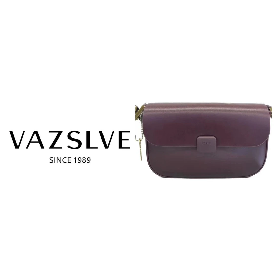 VAZSLVE/秋冬新款轻奢经典真皮时尚经典斜挎包#M-7313-慕斯葡萄紫