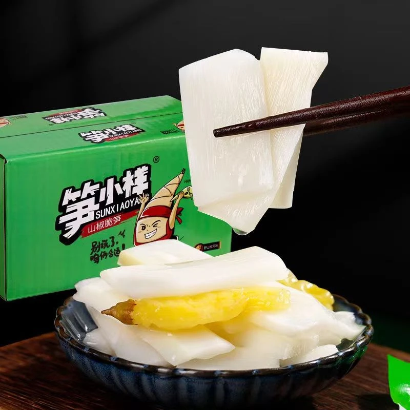 传统制作新鲜辣味脆笋清脆泡椒竹笋尖脆嫩爽口口味鲜香笋片配菜