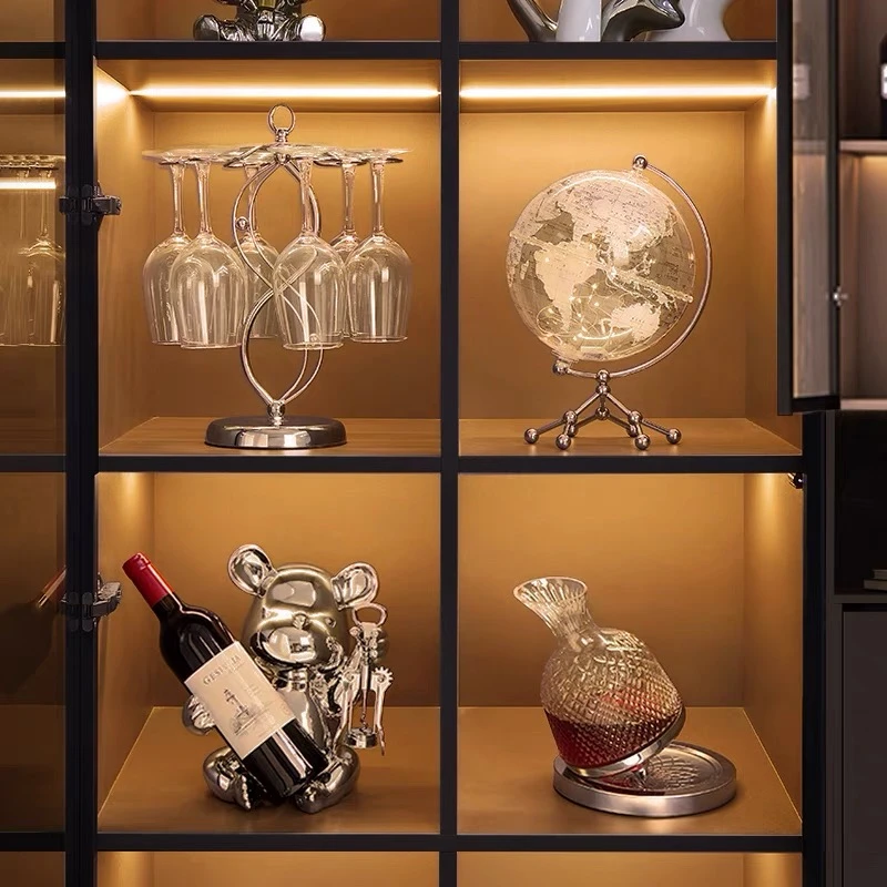 暴力熊陶瓷红酒架摆件家居客厅展示柜餐边柜电视柜酒柜玄关装饰品