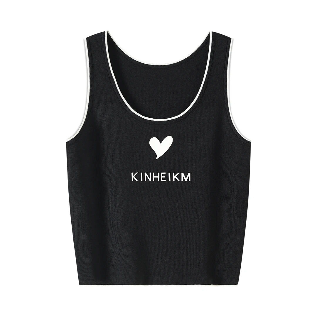 性感欧美吊带法式小背心女外穿高腰修身露肚脐针织冰丝内搭上衣女