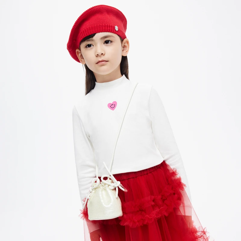 littlemoco童装春装新款男女童抑菌半高领打底衫#KBD1TEET08