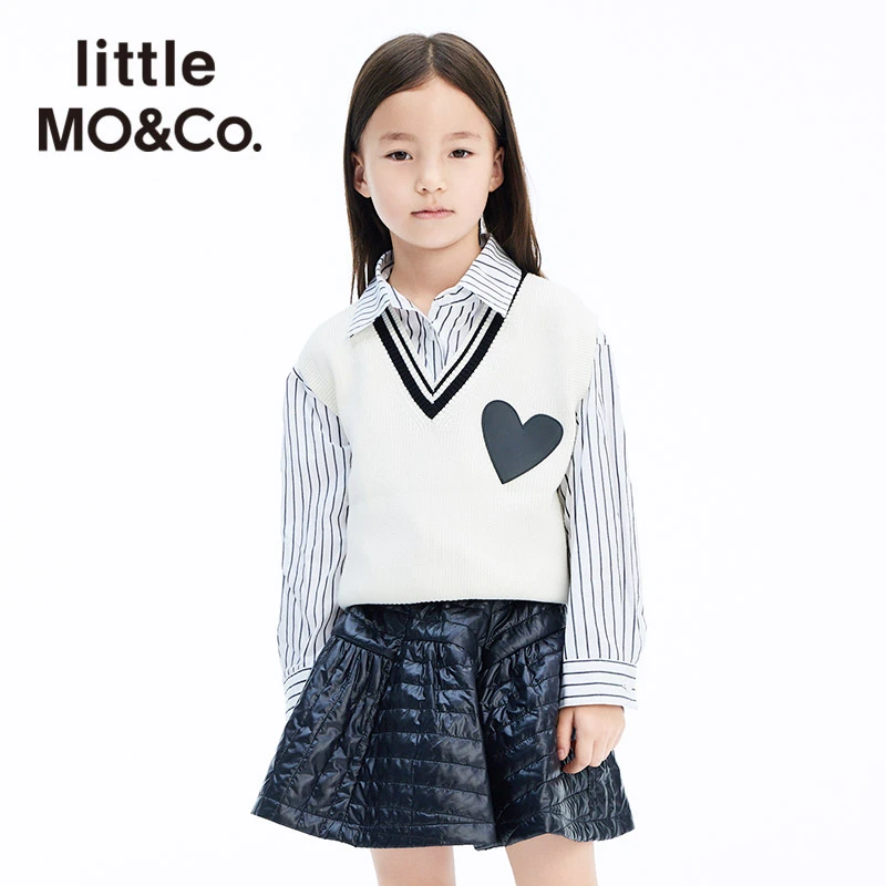 littlemoco童装男女儿童针织爱心学院毛衣背心洋气潮#KBA3SWT010