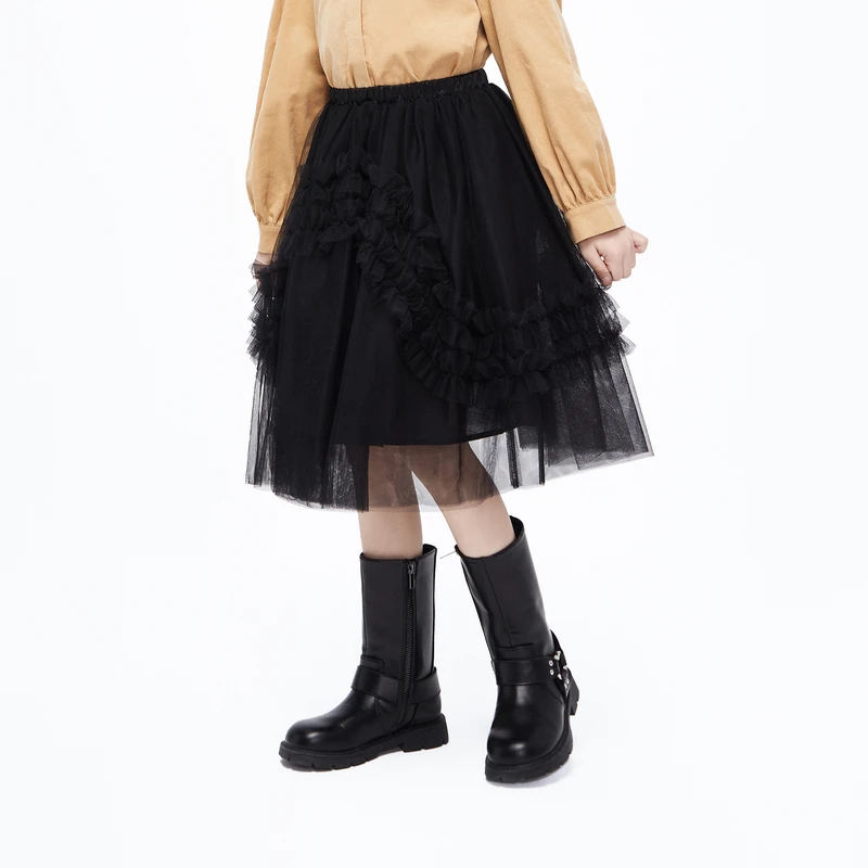 littlemoco童装女童蓬蓬网纱半身裙过年短裙半裙#KBC4SKT003