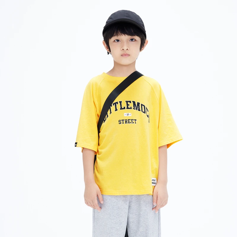 littlemoco童装夏季新款男女童印花T恤宽松时尚#KBC2TEE006