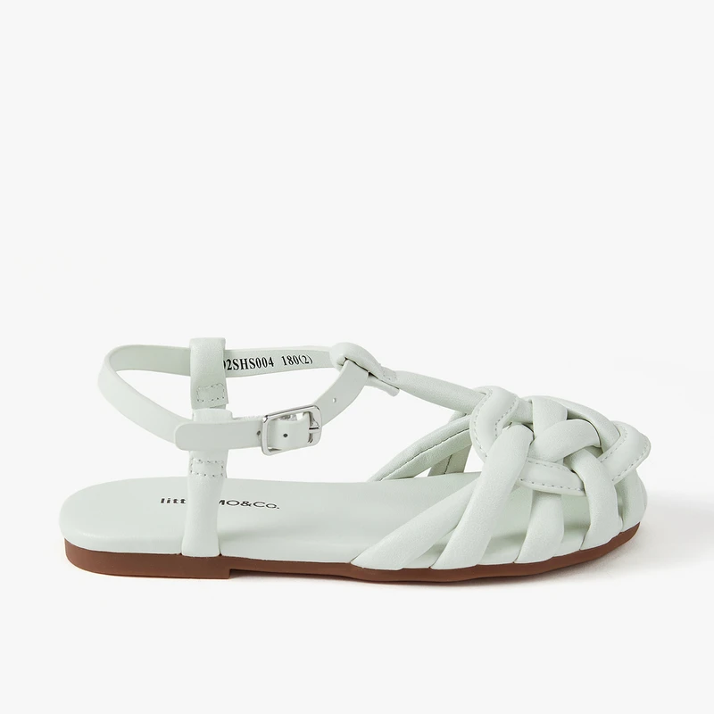 littlemoco童装24新款女童凉鞋编织设计感罗马鞋#KBD2SHS004