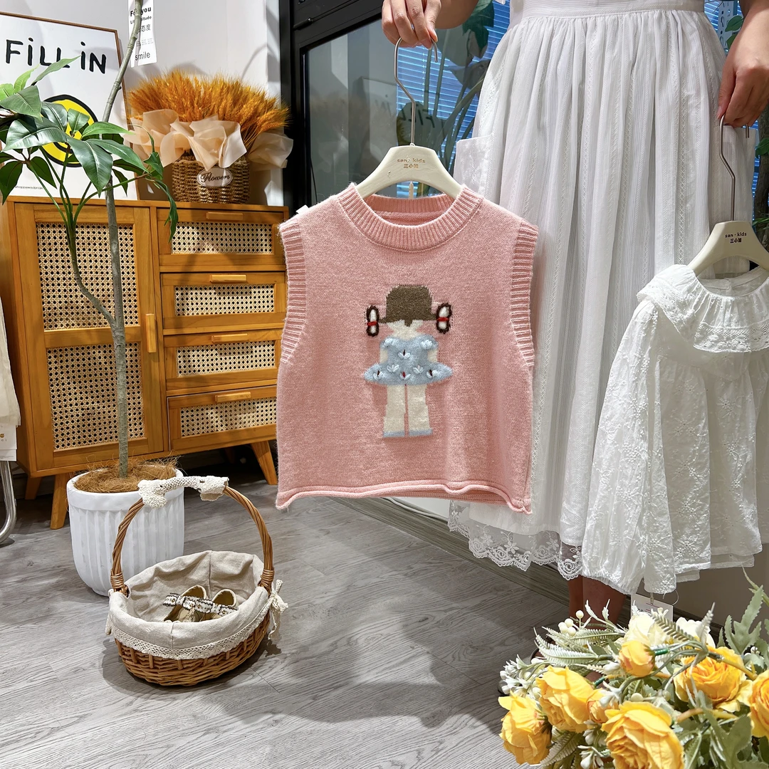 【新品上新】6080（粉色）马甲 女童洋气女孩款 针织马甲