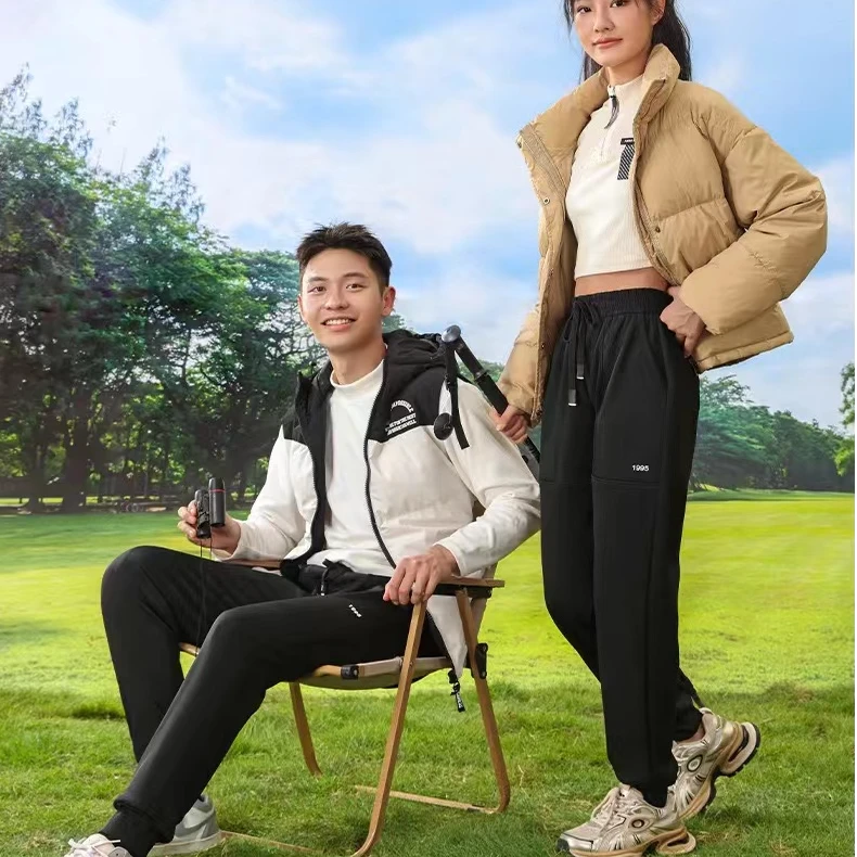 2024光感沸腾山地裤男女同款休闲百搭加绒束脚裤休闲防风直脚裤