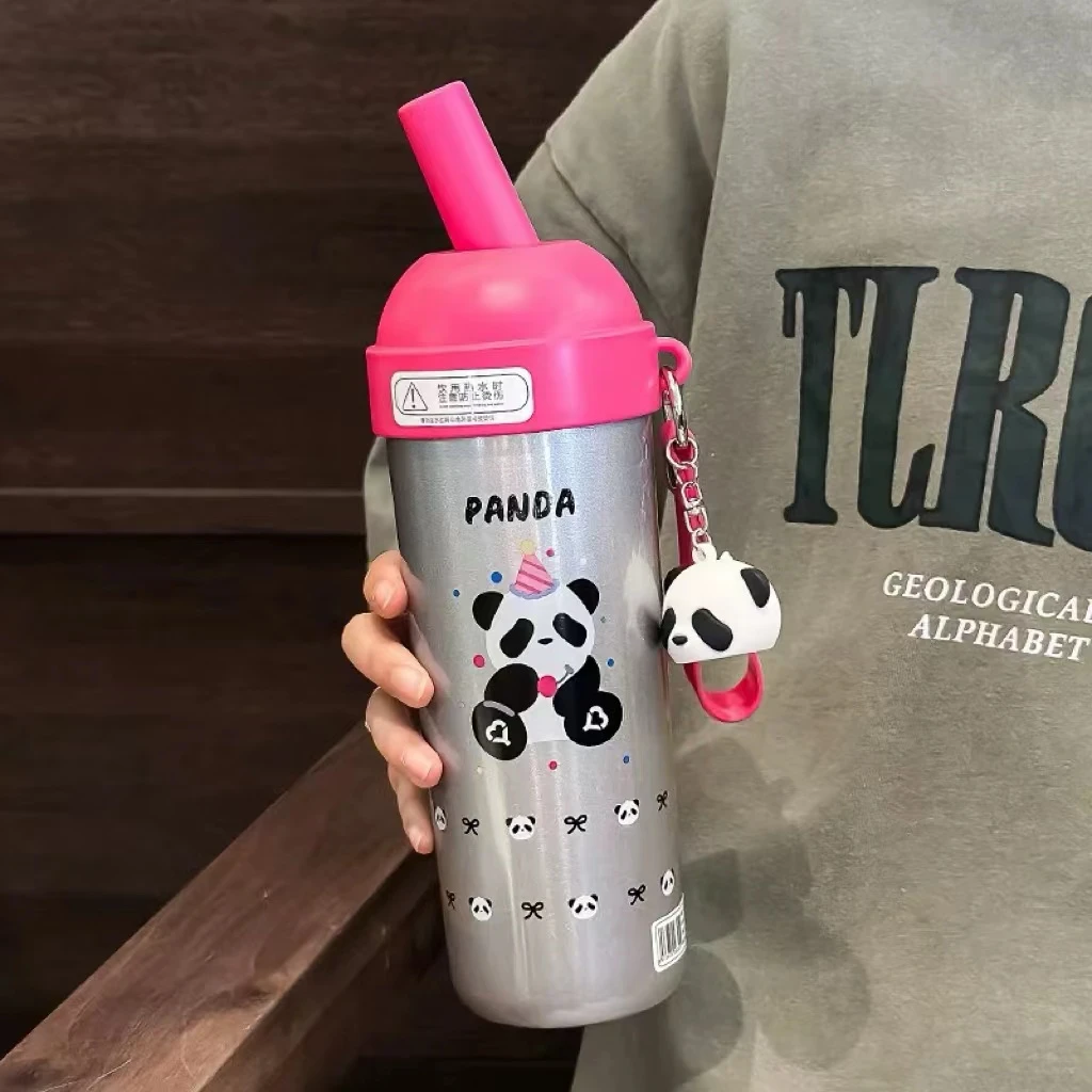 XA701 斜杠胖达手提咖啡保温斜杠胖达-银色590ml