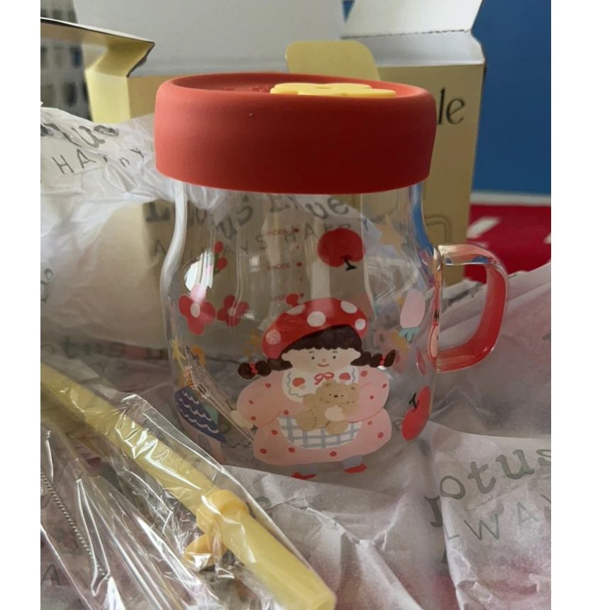 H01 蓝莲花一家四口吸管杯红色女儿