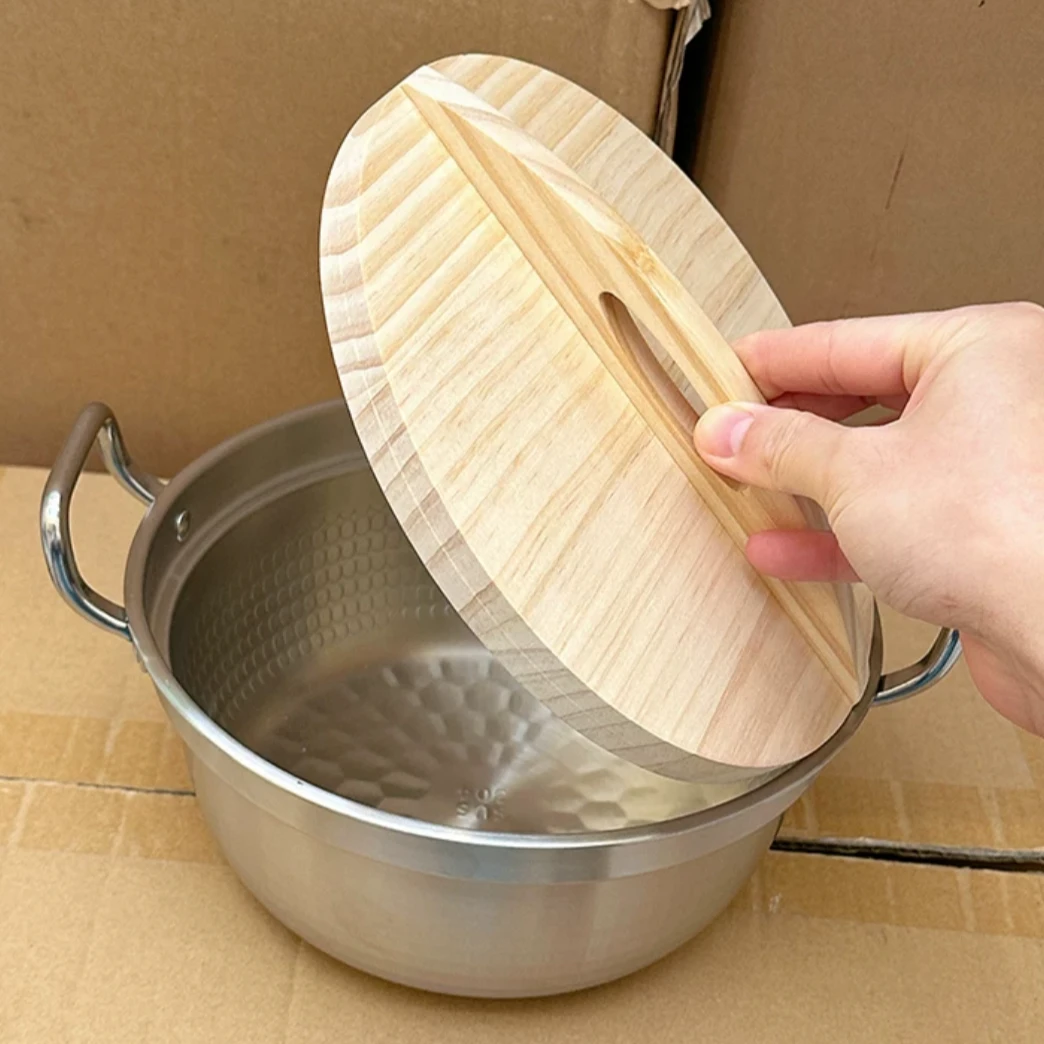XA528 304不锈钢小汤锅小火锅【19cm+木盖】