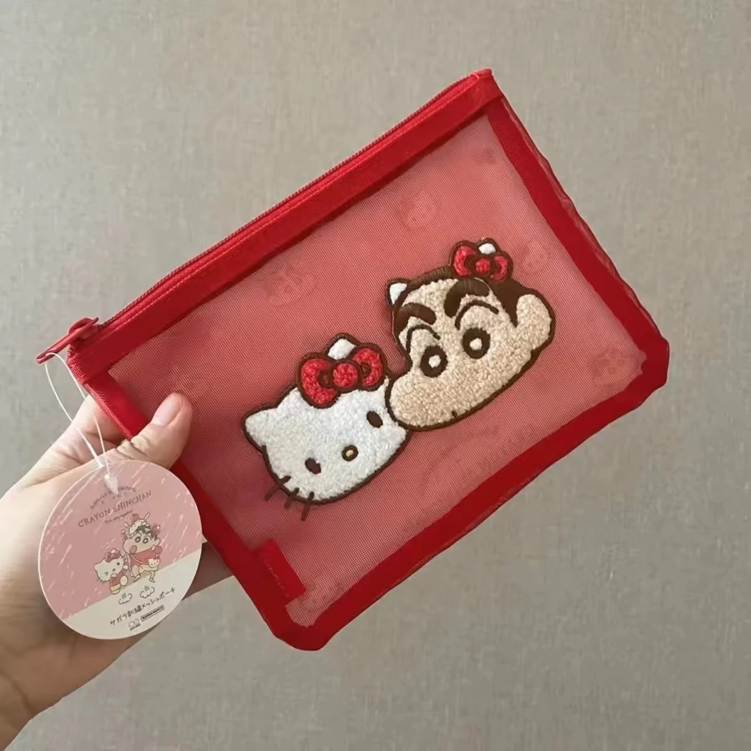 XA283 可爱小新凯蒂猫少女心网纱小新凯蒂猫收纳包