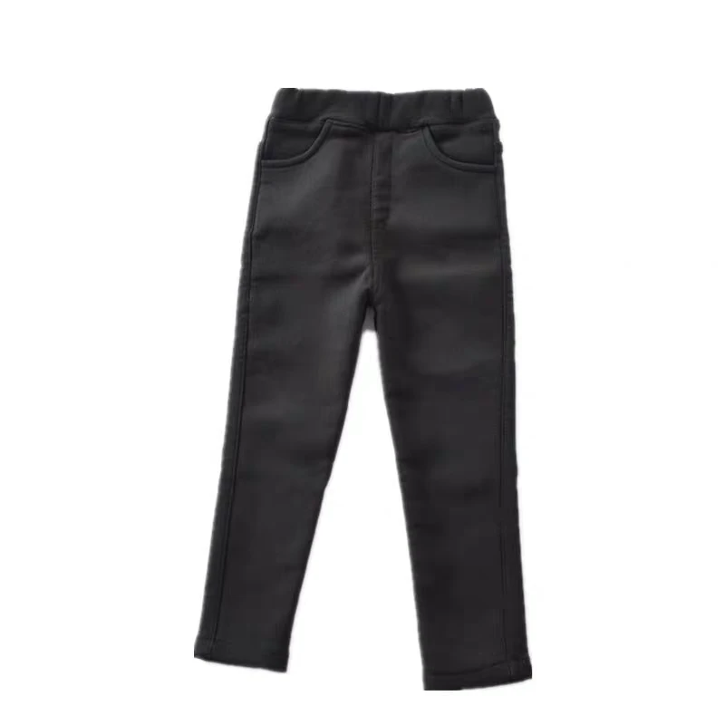 一体绒加绒裤子24新款铅笔裤黑色小脚中大童长裤子打底裤外穿儿童