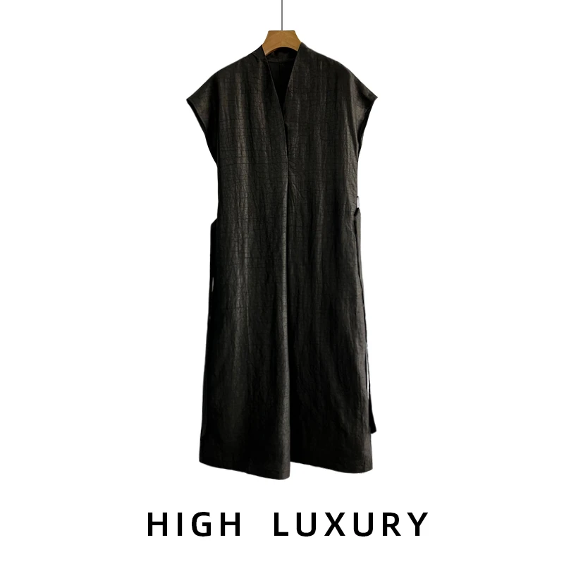 【非遗香云纱龟纹】桑蚕丝轻奢百搭设计师连衣裙（22192075）