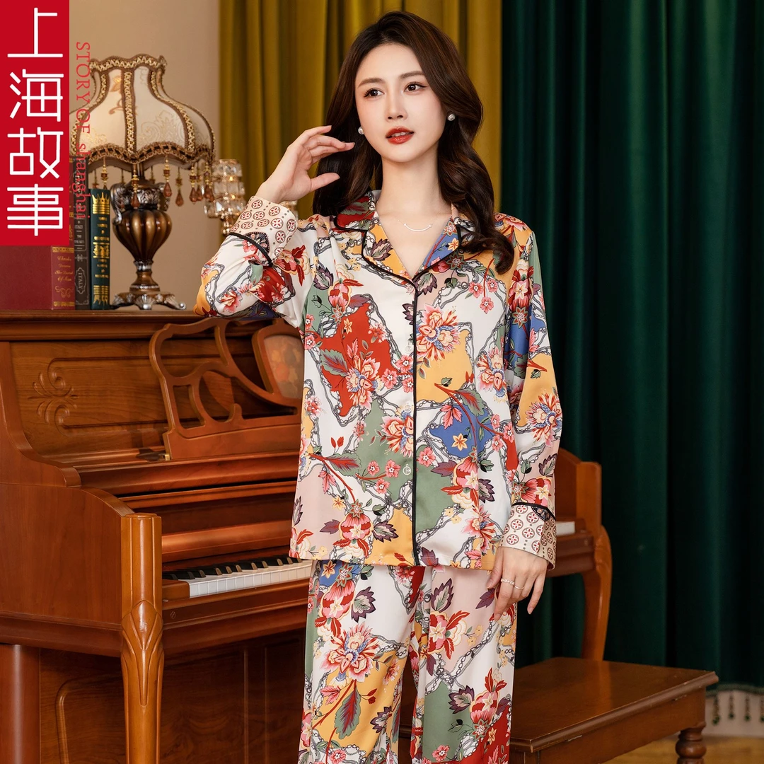 上海故事2024奇幻梦境夏天长袖爆款女睡衣可外穿家居服套装