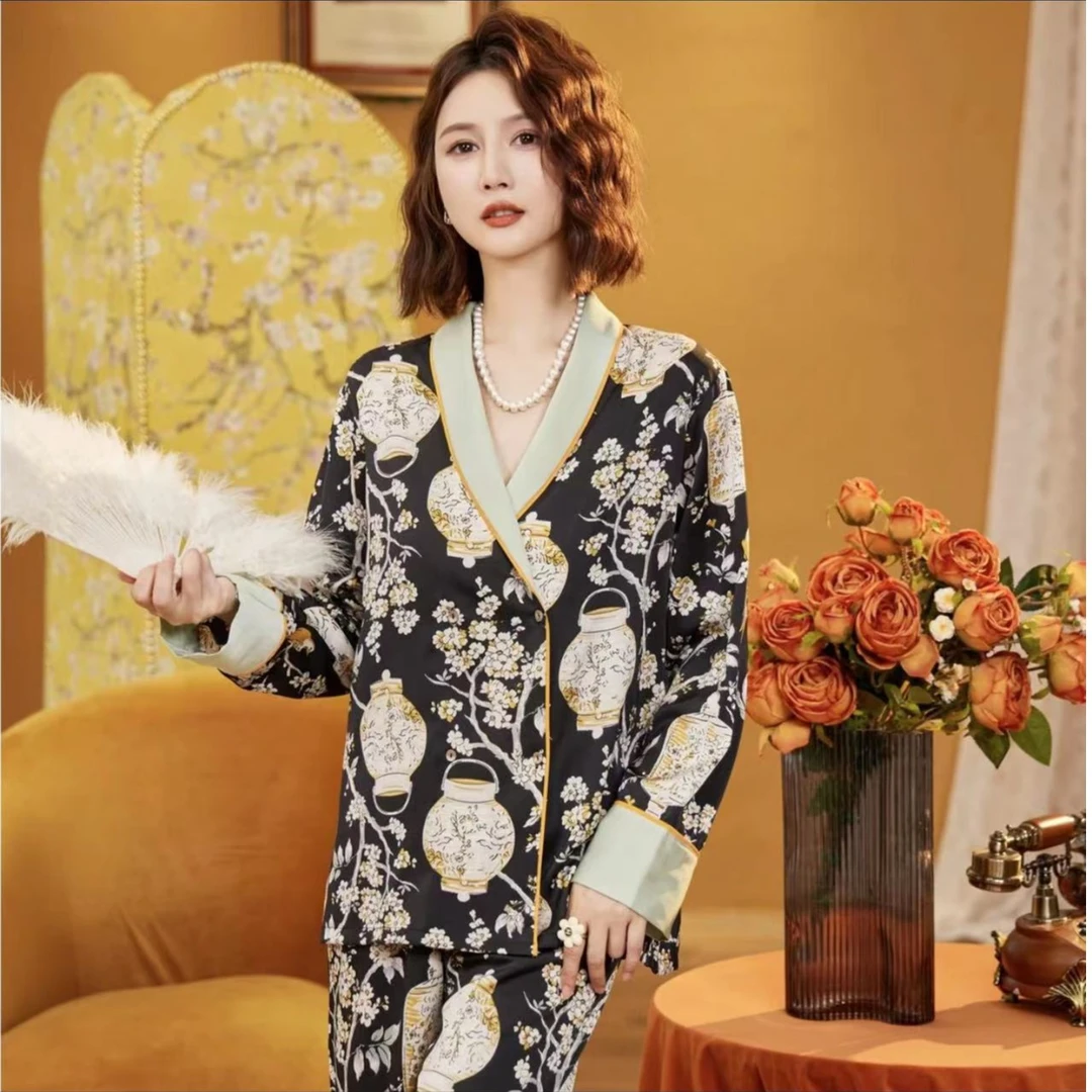 达芬奇密码【金瓶】2025秋季新款高档轻奢睡衣柔软女家居服长袖