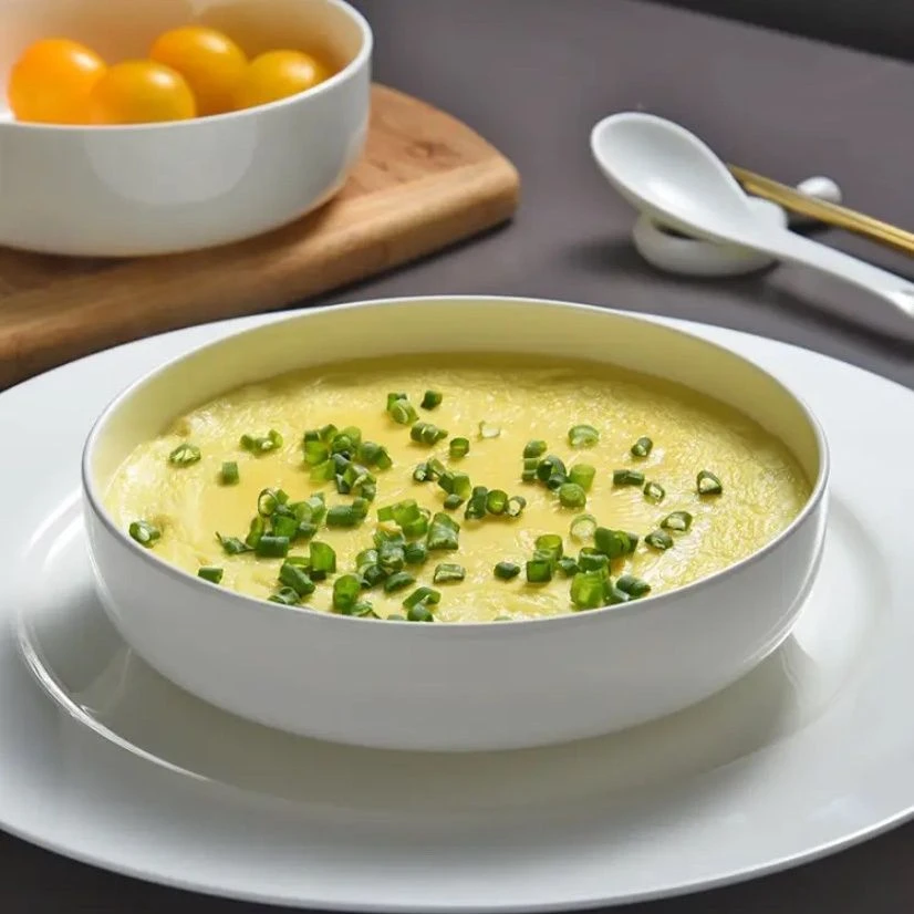 白色骨瓷窝盘创意圆形陶瓷盘深盘菜盘沙拉盘微波炉专用碗焗饭蒸蛋