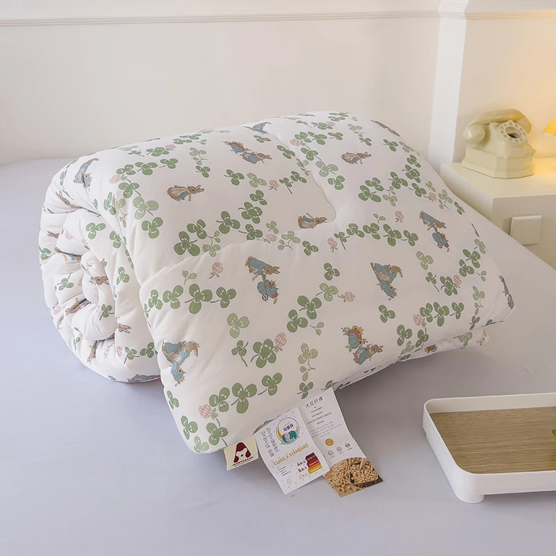 A类针织被芯冬被春秋被单人学生宿舍保暖被纤维被子保暖大豆被