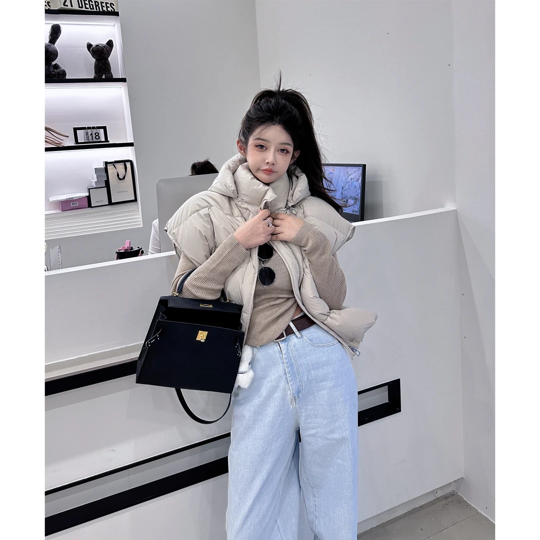 21 DEGREES 百搭设计感显瘦短款休闲羽绒马甲女士