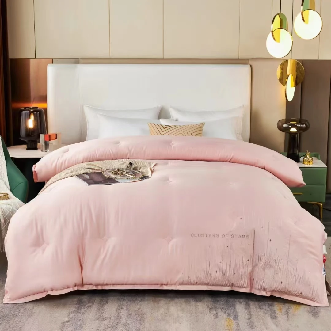 ​床上用品枸杞养生冬被保暖加厚透气柔软粉色亲肤超柔