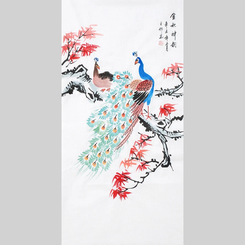 手绘手画真画国画书画花鸟山水人物客厅玄关卧室办公室收藏