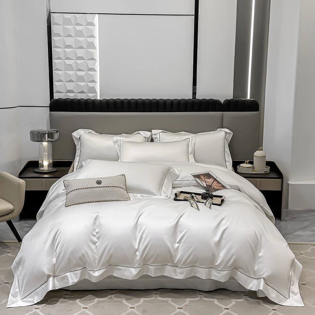 漪漪家居-100%埃及长绒棉160s双经双纬1000T高档四件套轻奢简约