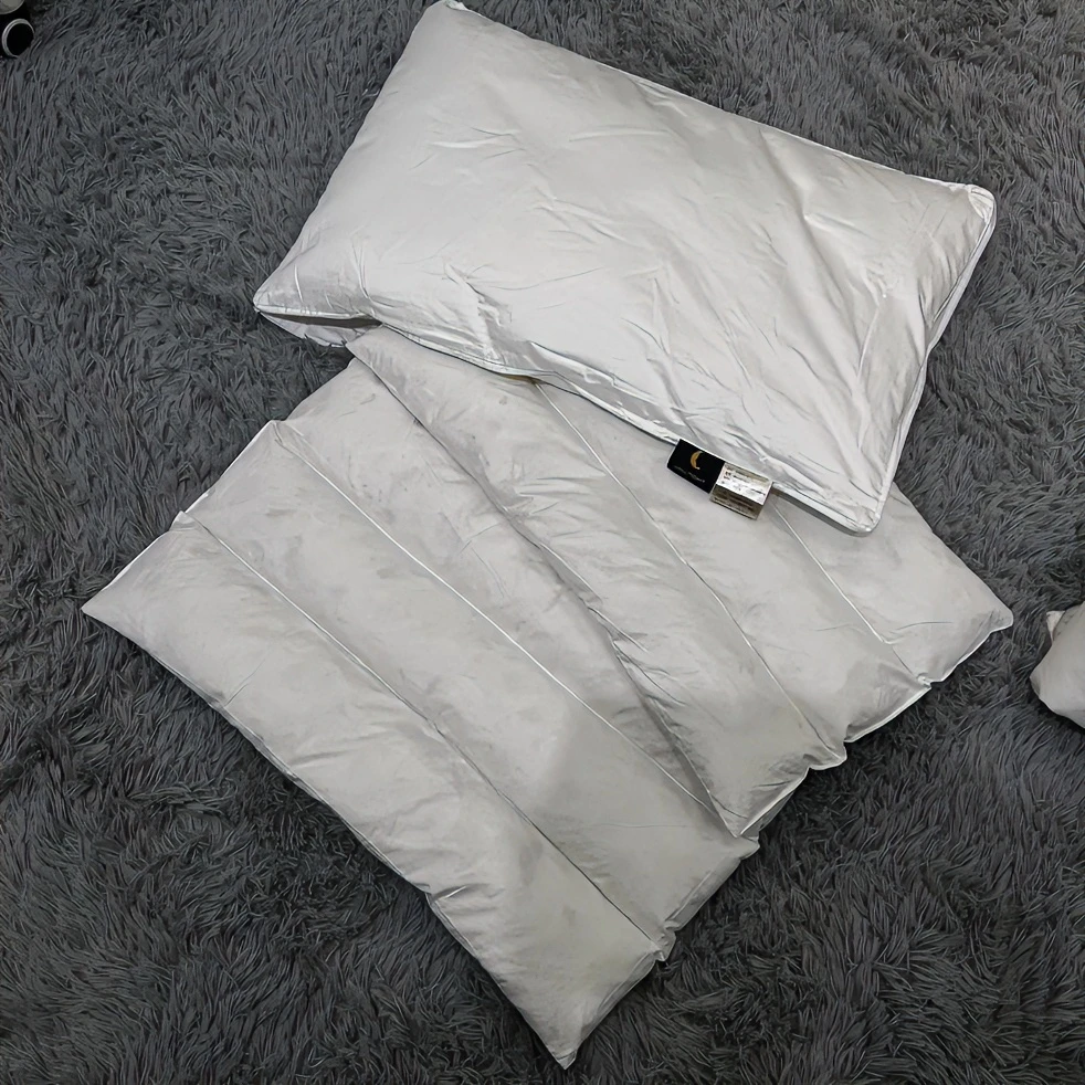 白鹅毛片羽毛枕头高低可调节白鹅毛插片全棉护颈深睡眠枕芯单人