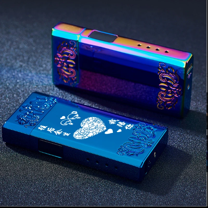 朗声双电弧打火机充电防风创意指纹电子个性定制刻字送男友礼物潮