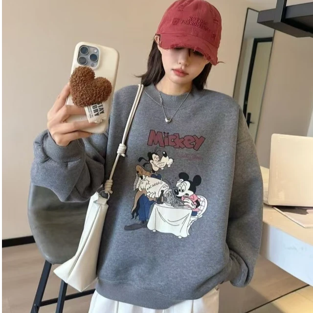 高飞狗和小米奇加绒卫衣  时尚  休闲  宽松  女士