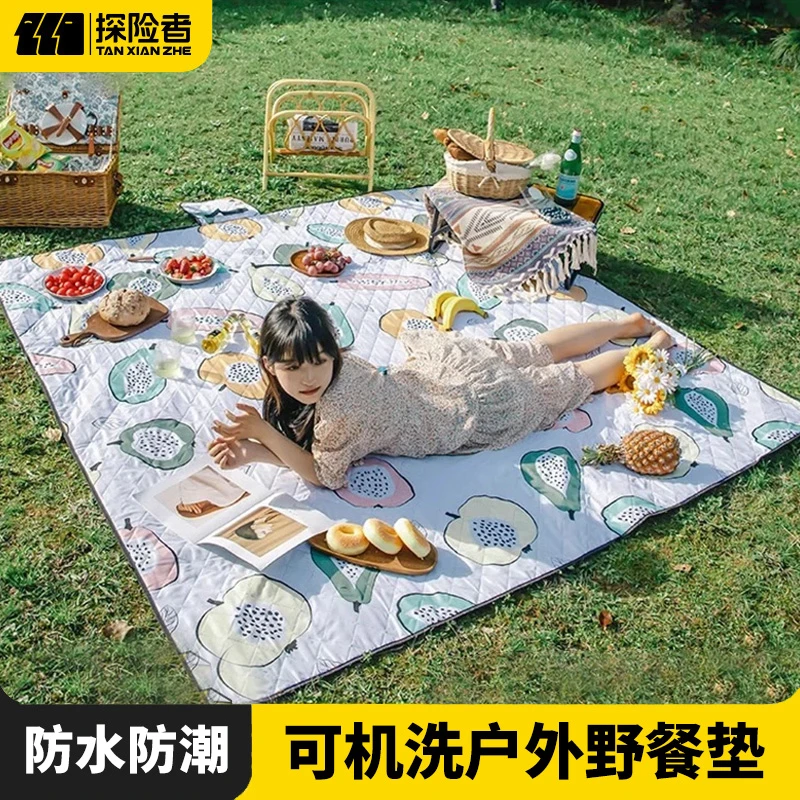 探险者野餐垫隔脏户外防水防潮四季垫子加厚防潮垫露营野餐垫出游