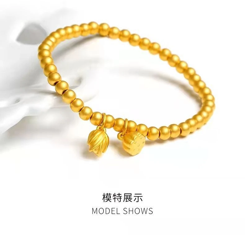 铜合金手链 两世欢莲蓬手链气质百搭弹力绳传承女士时尚精美简约