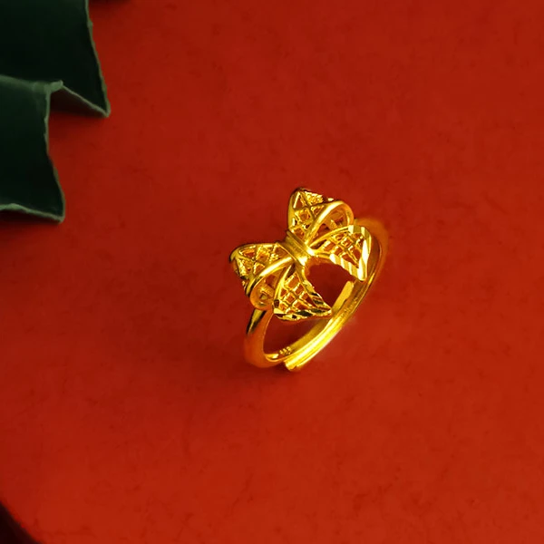 铜合金戒指 在逃公主蝴蝶结戒指可调节戒指女款时尚女士金枝玉叶