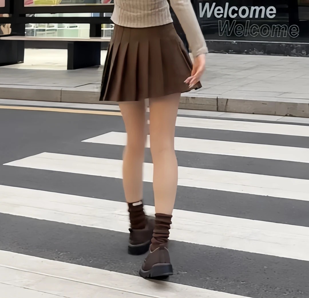 倪不叶【百褶裙】女秋冬季新款加厚毛呢短裙高腰显瘦大码半身裙