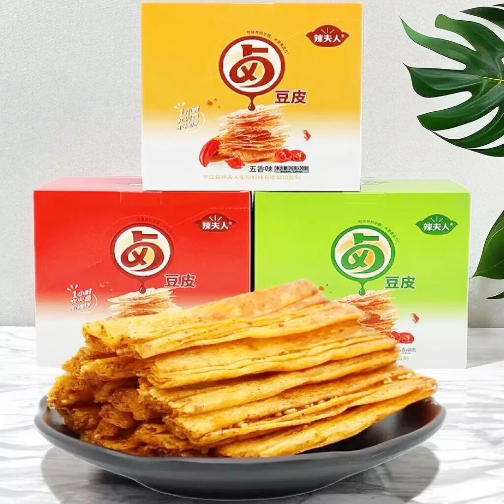 卤豆皮面筋制品辣条川麻五香湘辣味网红豆腐皮儿时怀旧零食