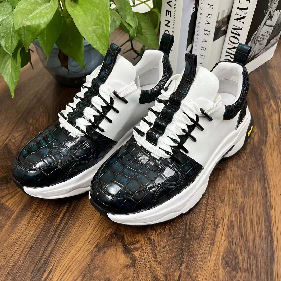 男士真皮休闲潮鞋舒适时尚百搭低帮厚底鞋子休闲透气男款秋冬