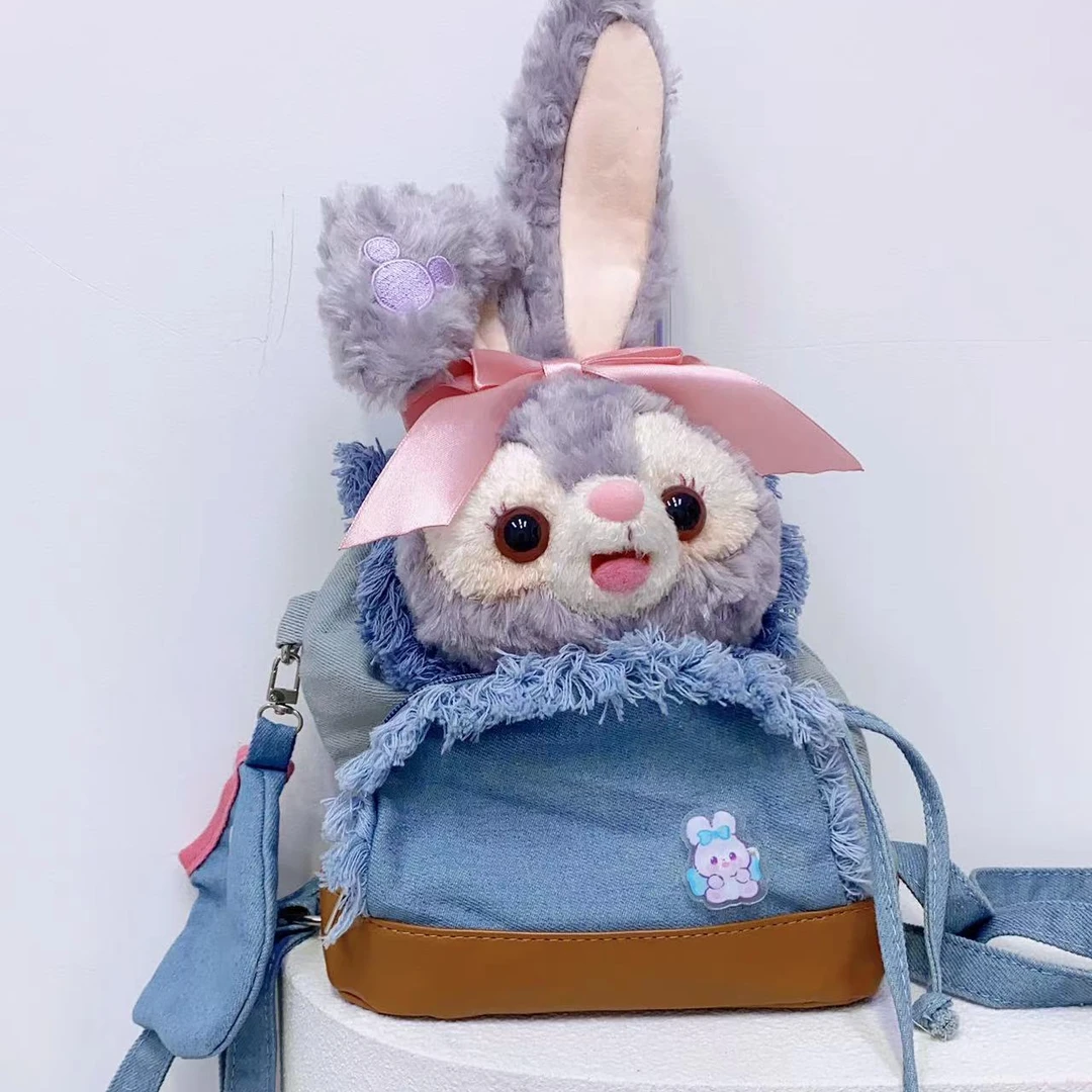 新款可爱露露牛仔小双肩时尚百搭卡通小包包