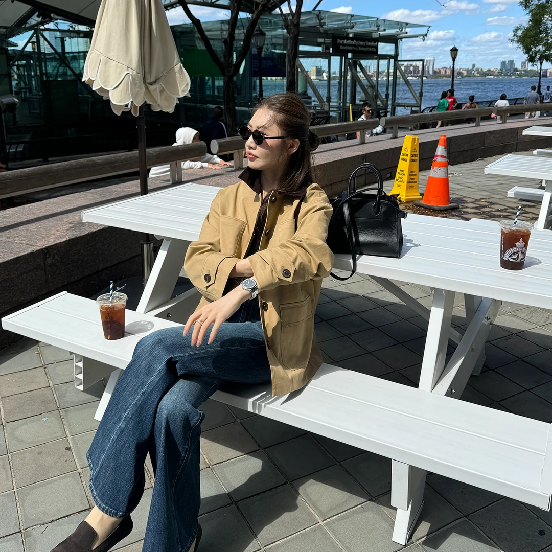 【ASHLEYASS】“纽约街头”厚款多口袋外套排扣重磅上衣LSS241190Y