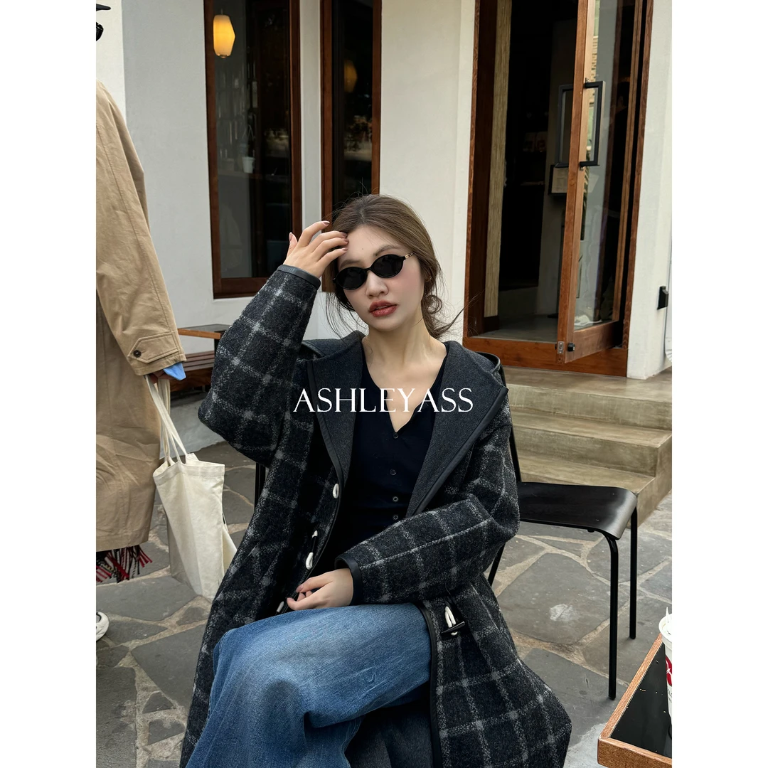 【ASHLEYASS】“墨兰T”满分超细羊毛纤维V领腰身开叉上衣LSS241599R